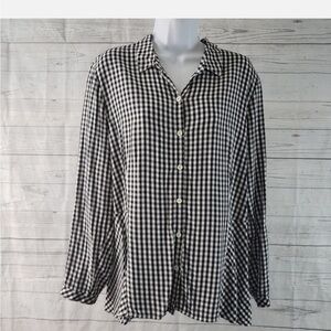 J. Jill Monochrome Checkered Tunic Top Size Large
